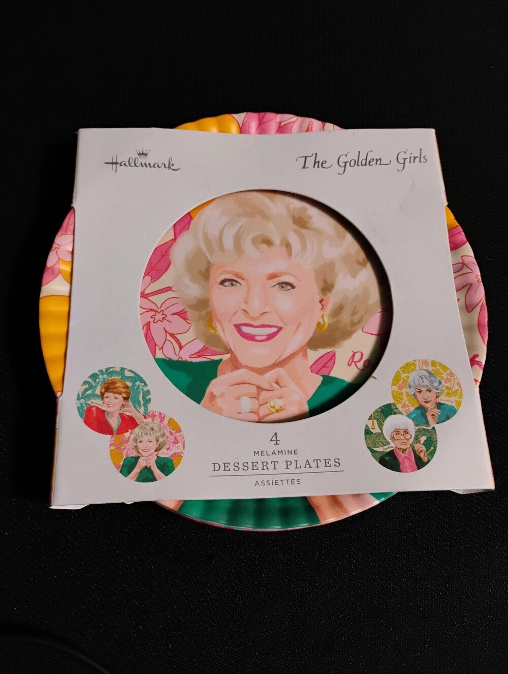 Hallmark The Golden Girls New In Package Set Of 4 Melamine Dessert Plates 7"